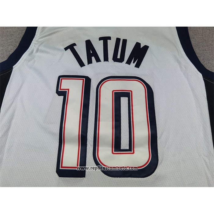 Camiseta USA 2024 Jayson Tatum #10 Blanco